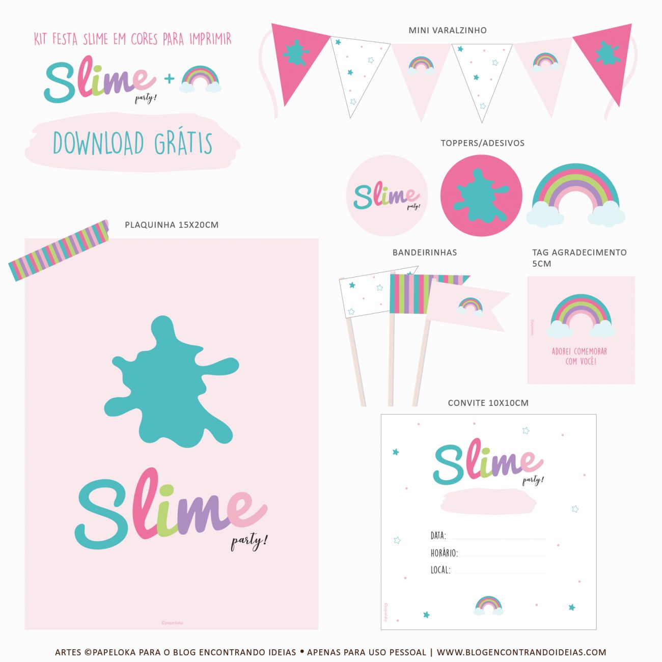 Kit Slime - Caixa e Receita grátis pronto para imprimir em casa