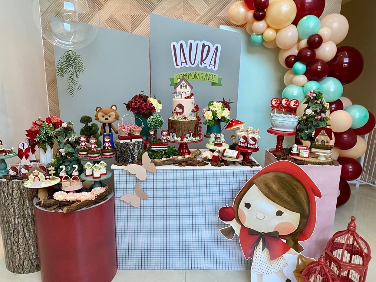 Decoração da Chapeuzinho Vermelho para a festa infantil